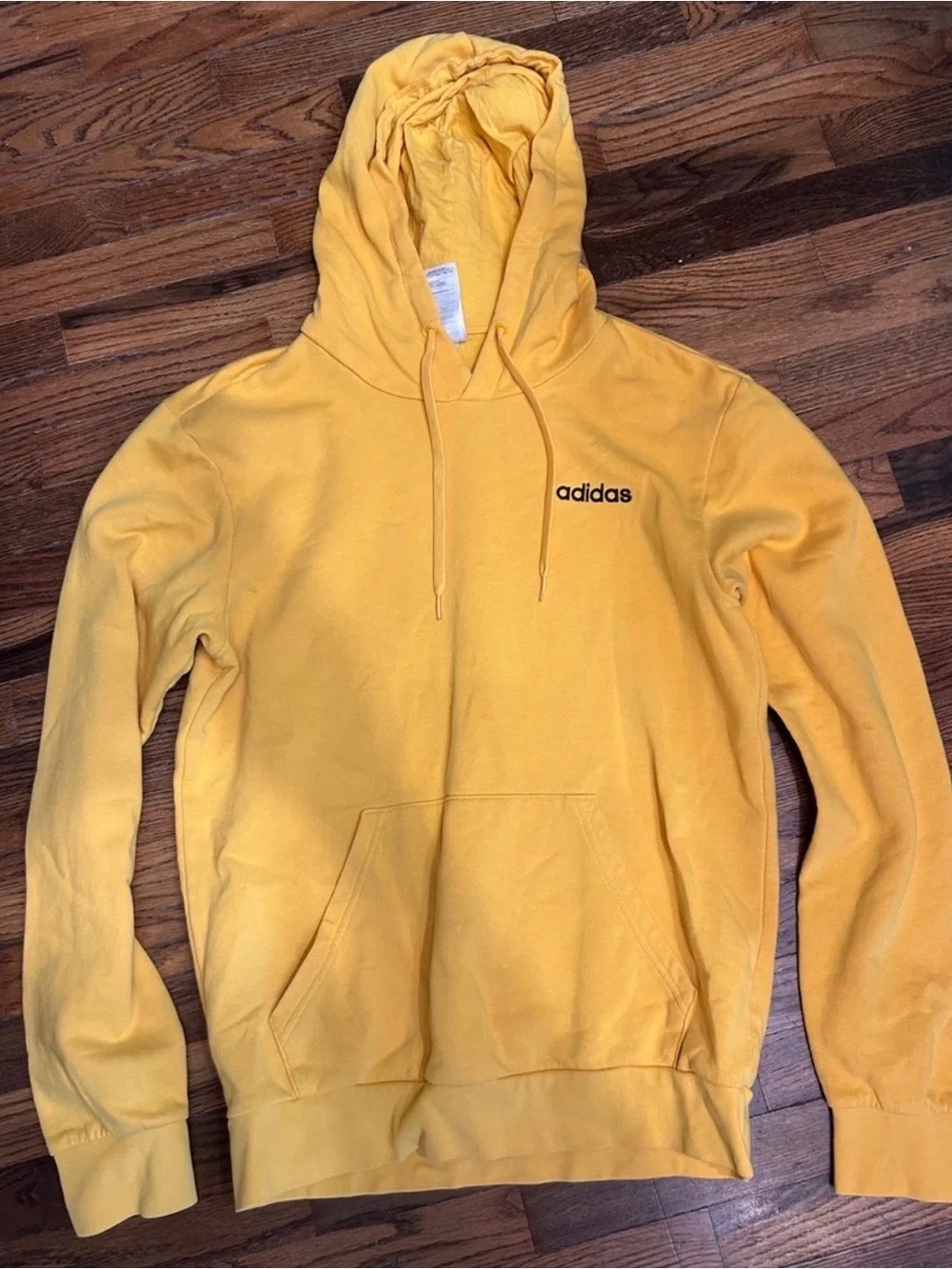 adidas Yellow Logo Pullover Hoodie